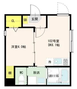 プランシッド千住緑町【1階】の間取り