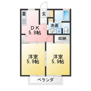 アドバンテージ B棟【1階】の間取り