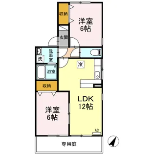 山小屋ハイツI【1階】の間取り