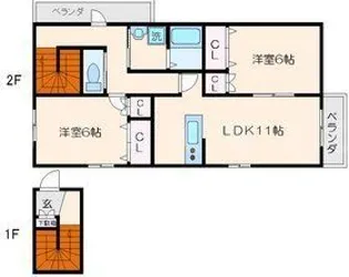 ビィラ コンフォート【2階】の間取り