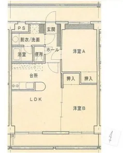 サニーフラット宮関【5階】の間取り
