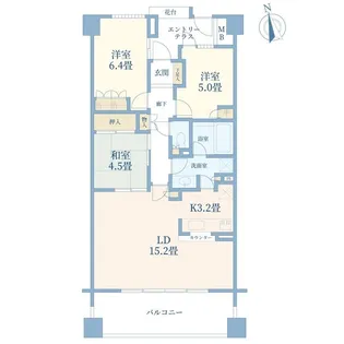 ウォルトンズコート長津田 D棟【3階】の間取り