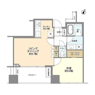 プレミストタワー白金高輪【12階】の間取り