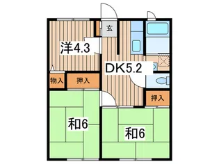 コズミックシティ南台第一 A【1階】の間取り