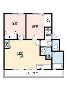 ライフヴィレッジ田迎II【1階】の間取り