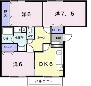 ヒルサイド幸水 弐番館【2階】の間取り