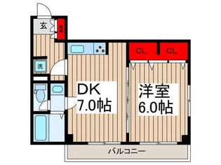 サンハイツ市川【4階】の間取り