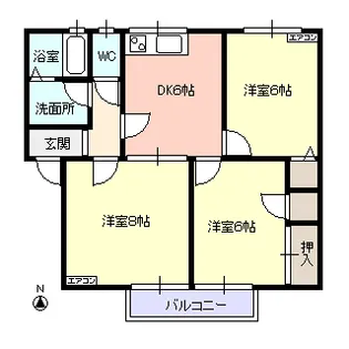 ハールザイレンスC【2階】の間取り