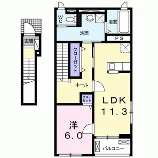 グランツ中野西 A棟【2階】の間取り