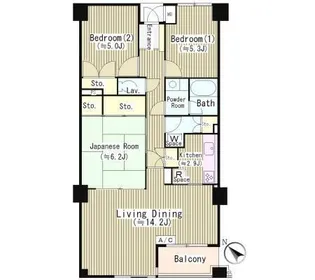 田園調布南マンション【3階】の間取り