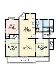 UR平城右京【4階】の間取り