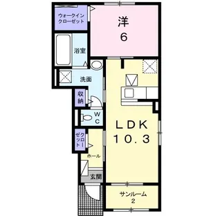 ミヌエット仲原【1階】の間取り