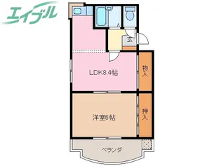 尾関ハイツ【4階】の間取り
