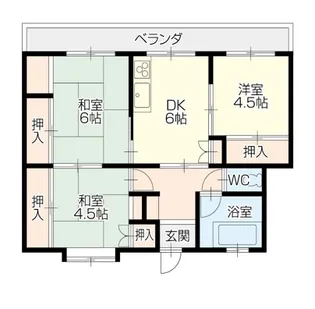 コーポ北吉津【2階】の間取り