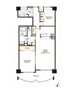 シーリアお台場五番街1号棟(SA借上)【9階】の間取り