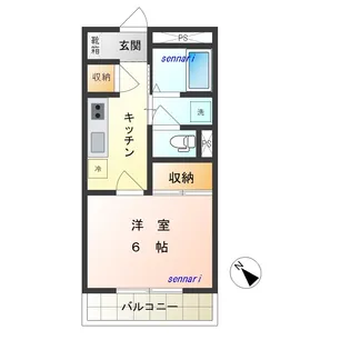 メゾンエスポアール【1階】の間取り