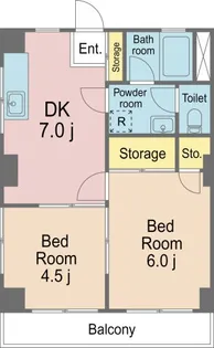 富士見マンション【2階】の間取り