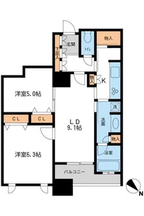 メトロタワー山下町【13階】の間取り