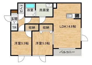 ヴィブレイ ユウカリナ【3階】の間取り