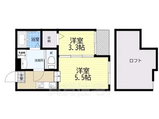 ハーモニーテラス深草大亀谷万帖敷町【2階】の間取り