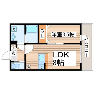 リベルテ南仙台【2階】の間取り
