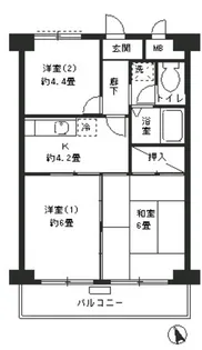 モンテベルデ第2横浜【7階】の間取り
