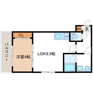 リーフテラス瓜破東【2階】の間取り
