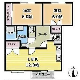 ロワールソレイユ2番館【1階】の間取り