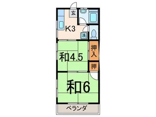 ハウス弥生【1階】の間取り