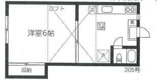 中台ホワイトハイツ【2階】の間取り