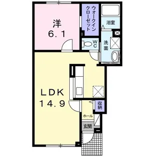 ブルーメ ディア モント【1階】の間取り