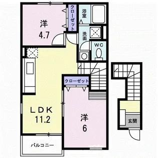 フィオ-レ・ヴィラE【2階】の間取り
