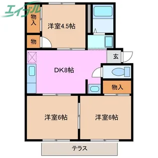 シャメルハイツ【1階】の間取り
