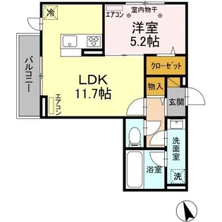 ディースカイ【1階】の間取り