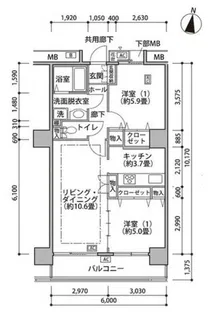 東雲キャナルコートCODAN18号棟【4階】の間取り