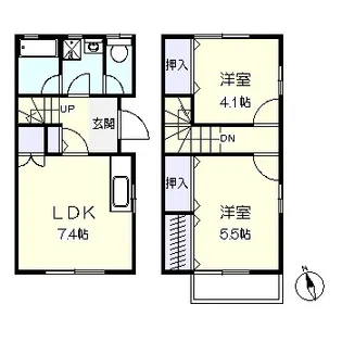 メゾネット中殿【1階】の間取り