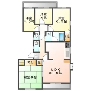 サウスヒルズ中央【4階】の間取り