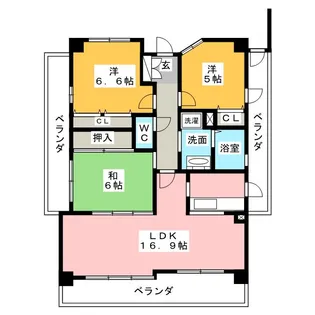 コンセール藤ヶ丘六番館【8階】の間取り