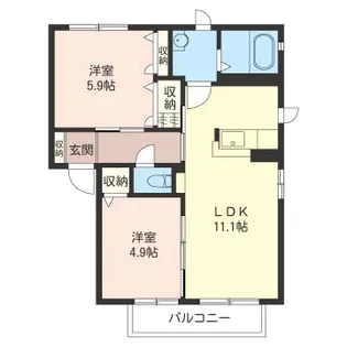 コージーコートA【1階】の間取り