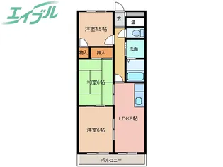 ノーブルライフB棟【2階】の間取り