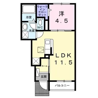 シャトーハイツJ【1階】の間取り
