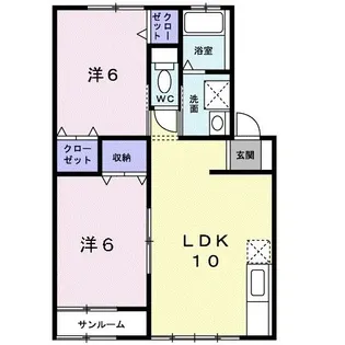 サン・ドミールB【1階】の間取り