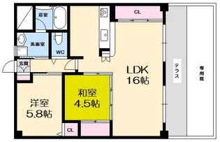 広島県広島市西区庚午北4【マンション】の間取り
