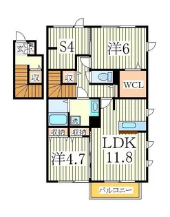 シエルツリーIII【2階】の間取り