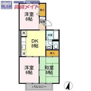 コーポ池まち花やしき【2階】の間取り