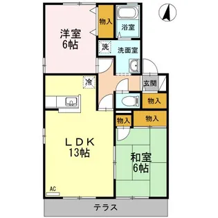 メルベーユKEN B棟【1階】の間取り