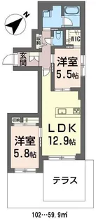 竹水苑【1階】の間取り