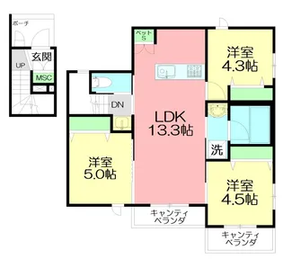 ボヌール鵠沼【2階】の間取り
