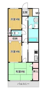 ライオンズマンション瑞鳳【4階】の間取り