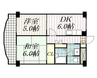 サニーパレス南【6階】の間取り